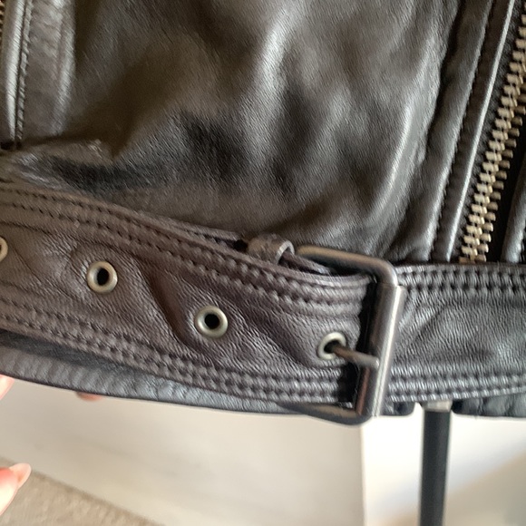 Lucky Brand leather moto jacket large - Picture 3 of 5